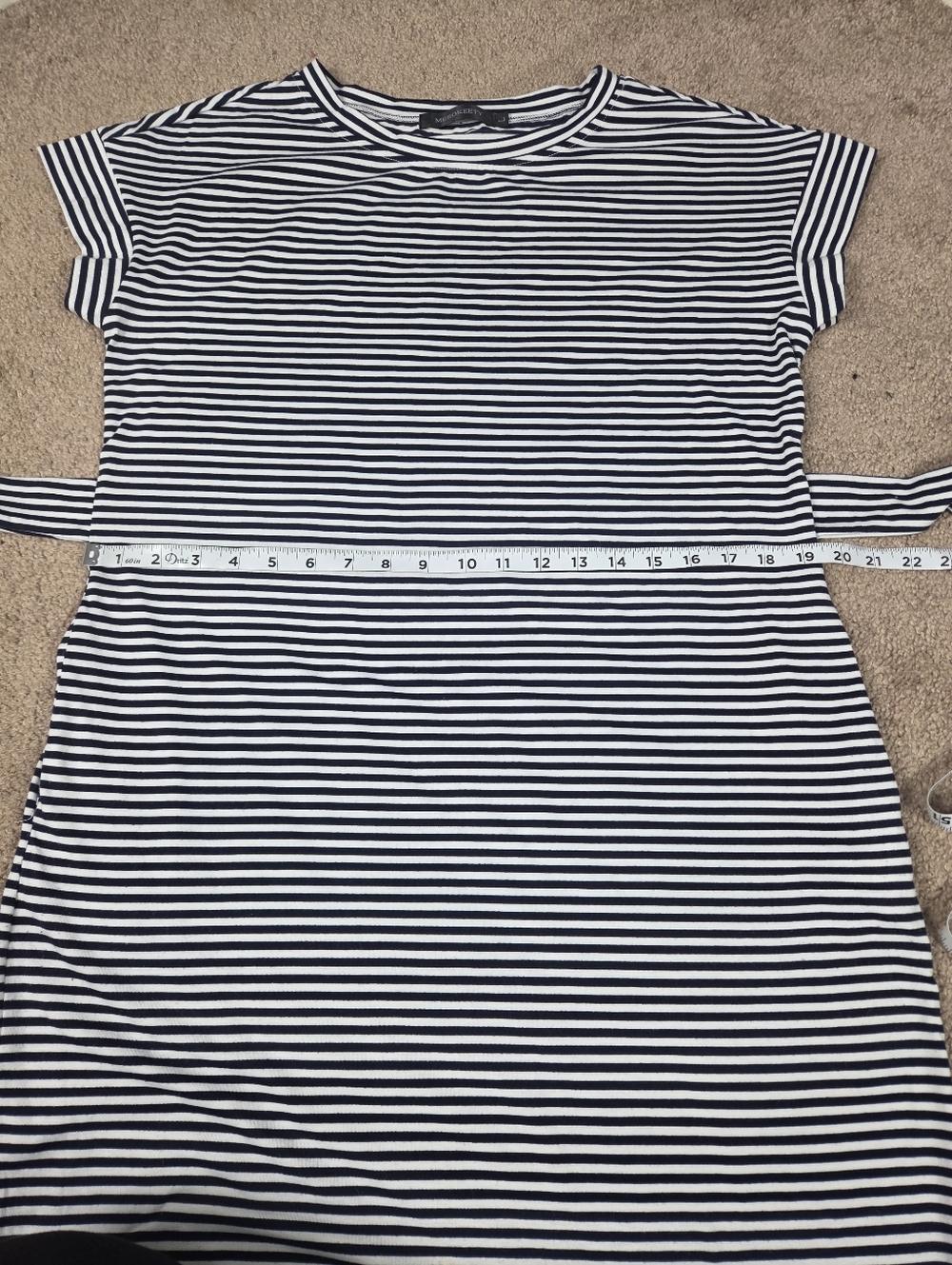 Elegant Striped Black and White Midi Dress - Picture 8 of 9